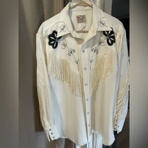 Mens Western Fringe Shirt Sz 16